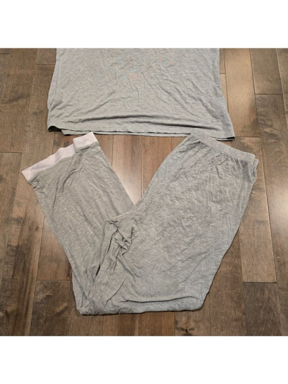 Women's V-Neck Pajama Set Short Sleeve Long Pant Sleepwear Lounge Set Sz L - Picture 3 of 12